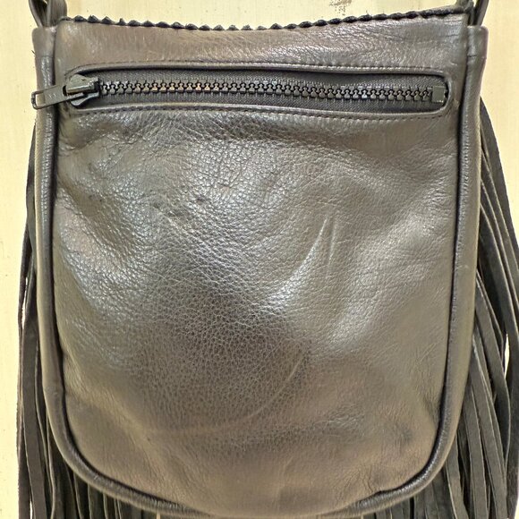 Genuine Leather Boho/Texas Chic Crossbody w/Fringe & Beads by FREEDOM Leathers - Picture 8 of 16